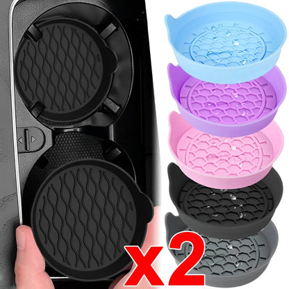 Non-Slip Car Coaster Universal Silicone Mat for Car Water Cup Auto Anti-Slip Cup Pad Drink Holder Mat Decoration Accessories