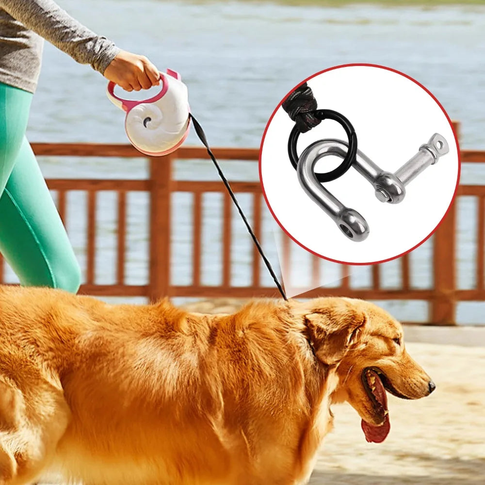Stainless Steel D Link Shackle Ring Hooks Lifting Shackle Lock Wire Rope Clips D-Type Rigging Shackle Hooks Boat Hardware Tools