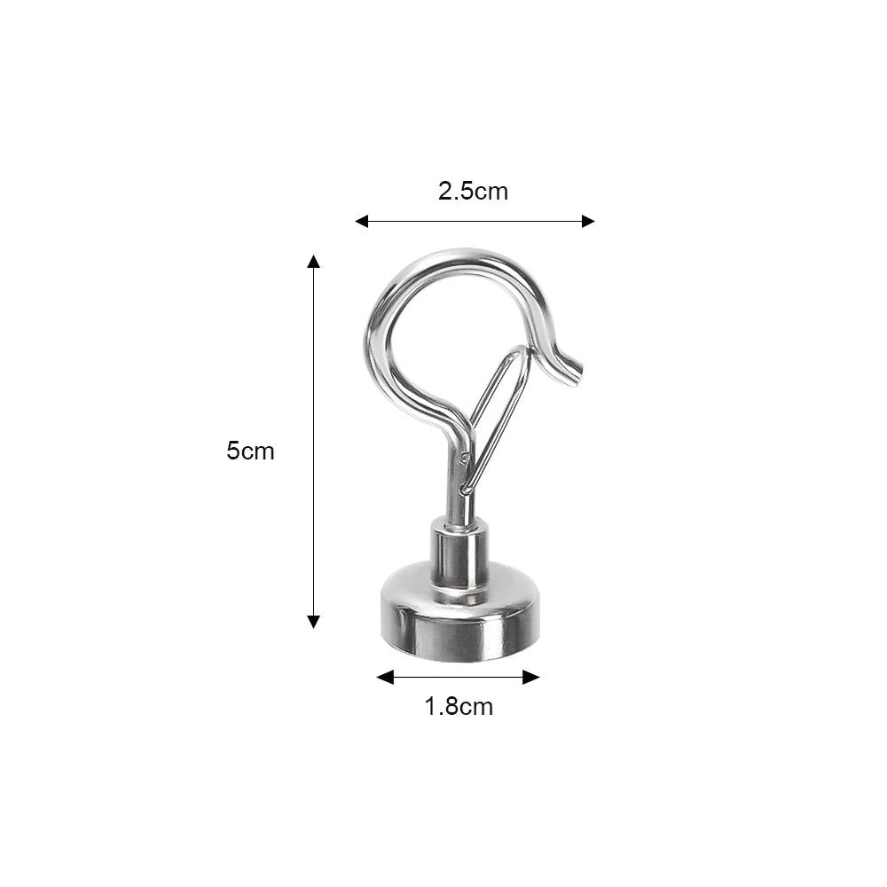 10/1Pcs Magnetic Hook Elastic Hook Press Household Magnetic Buckle Wholesale NdFeB Strong Magnet Keychain Magnet Hook Hardware