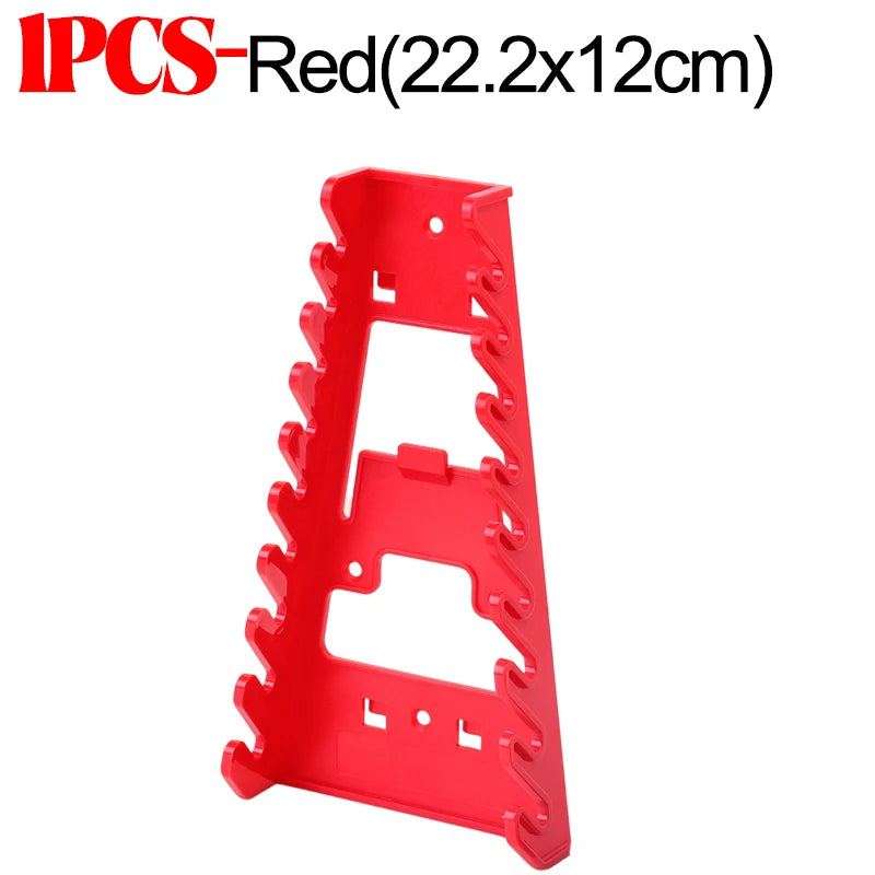 Red Wrench Organizer Plastic Wrench Organizer Tray Sockets Storage Tools Rack Sorter Standard Spanner Holders Wrench Holder
