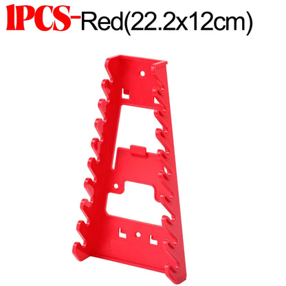 Red Wrench Organizer Plastic Wrench Organizer Tray Sockets Storage Tools Rack Sorter Standard Spanner Holders Wrench Holder