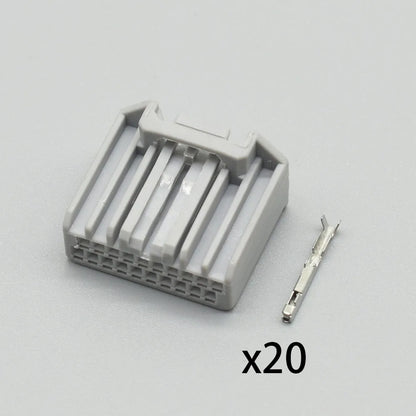 MX34020SF1 / MX34020UF1 Automotive 20-Pin CD Audio Connector — Honda PCB Cable Socket for Car Speaker & Antenna