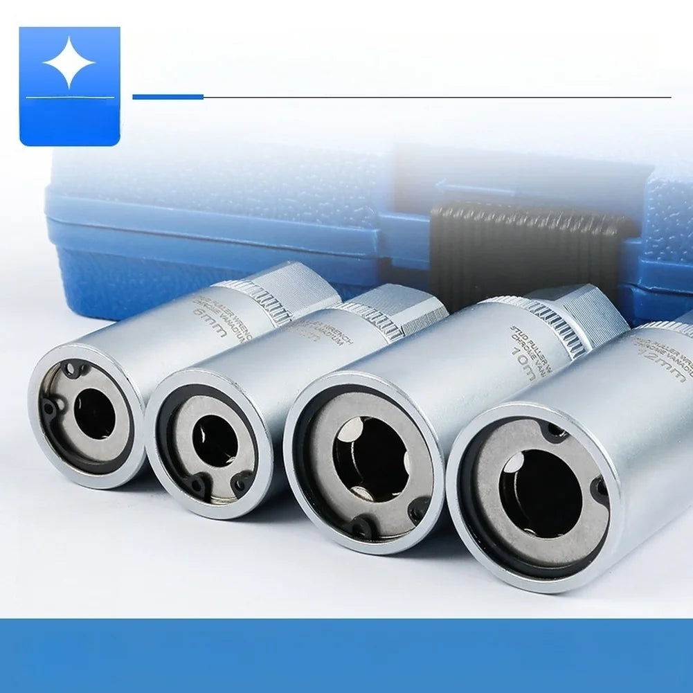 Double Head Bolt Extractor 6mm 8mm 10mm 12mm For Broken Stripped Screws Removal Tool With Internal Roller Design And 1/2 Inch