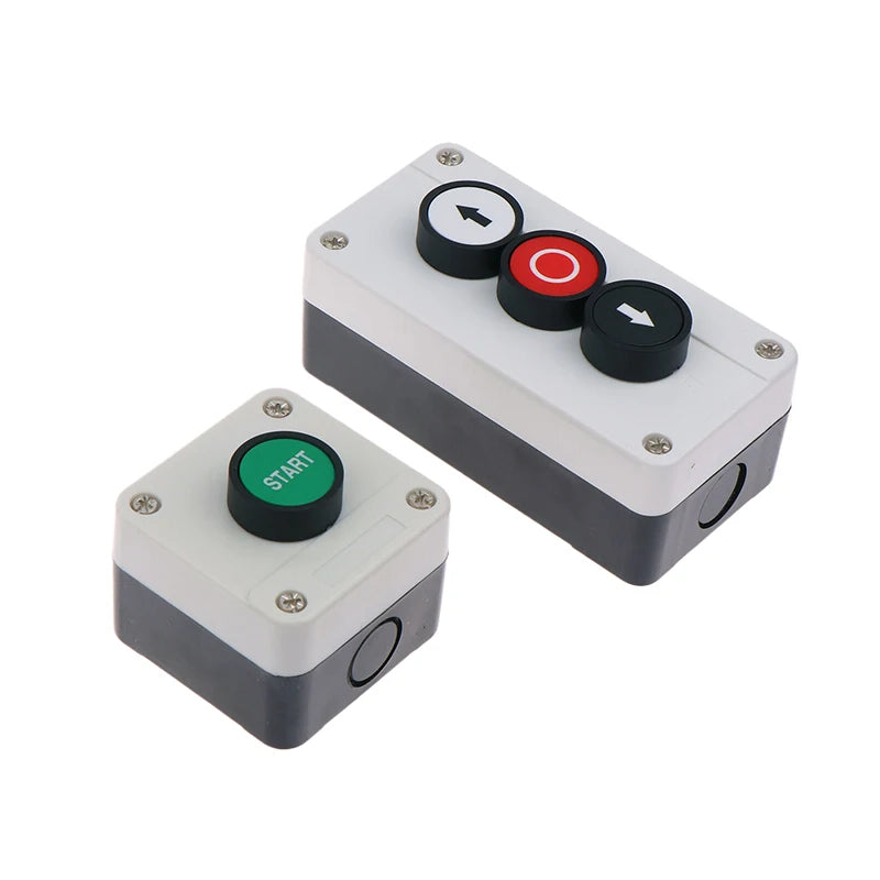Emergency Stop Industrial Control Button Box with Arrow Symbol CNC Start Stop Self-Sealing Waterproof Button Switch