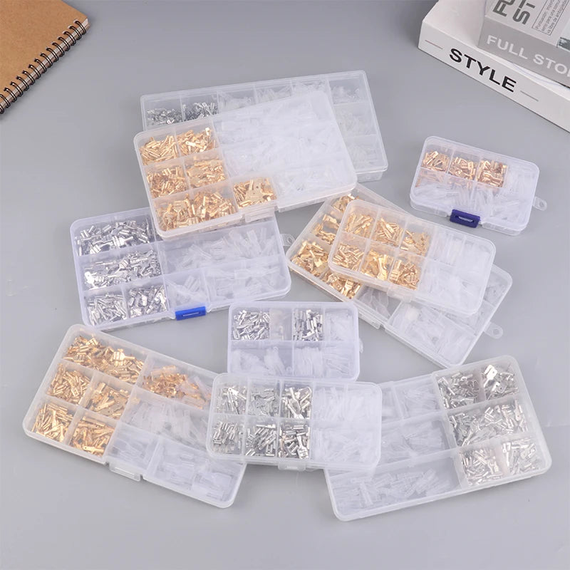 Gold Silver Docking Terminal Cable Bare Terminal with Spring Insert Sheath, Male and Female Pair Terminal Box