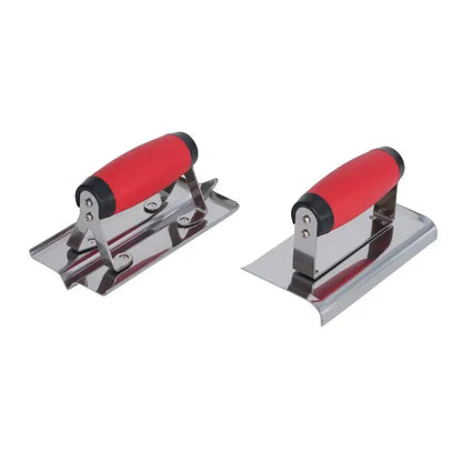 New 1Pcs Rubber Handle Plastering Trowel Concrete Trowel Drywall Tools Stainless Steel Corner Shaping Trowels Corner Tool