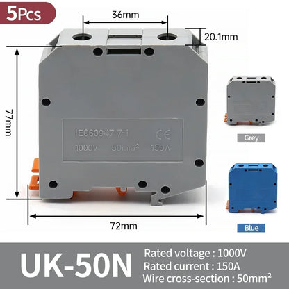 Premium Brass UK Screw Clamp Connector for Wiring DIN Rail Mounted UK1.5N 2.5B 3N 5N 6N 10N 16N 25N 35N 50N