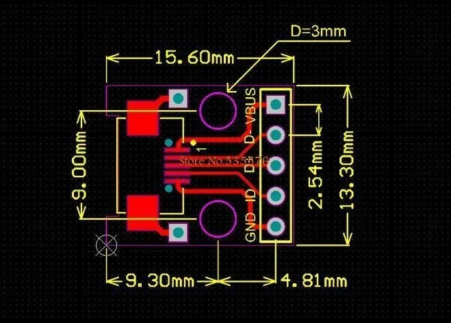 5PCS Micro USB to DIP Female Adapter Board SMD to Inline 5-Pin Connector