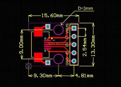 5PCS Micro USB to DIP Female Adapter Board SMD to Inline 5-Pin Connector