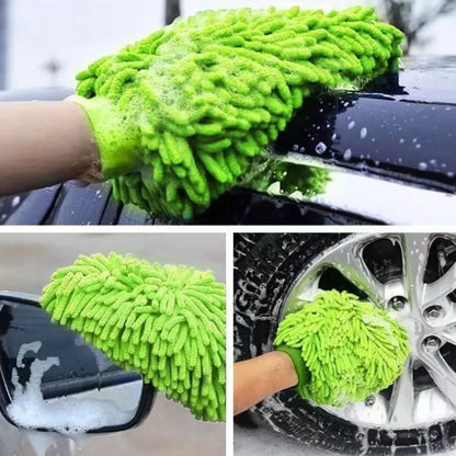 Double Sided Microfiber Cleaning Mitt Car Detailing Wash Glove