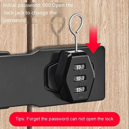 3-Digit Combination Password Lock Security Door Bolt Cabinet Password Lock Drawer Lock Anti-theft Household Cabinet Hardware