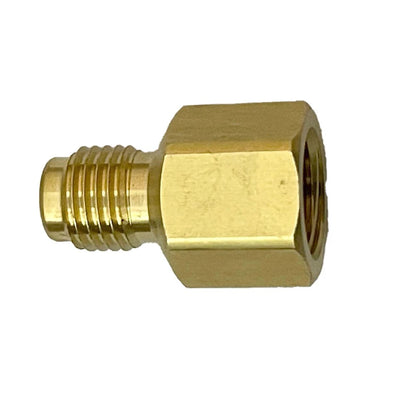 R410 Adapter Quick Coupling 14 SAE to 516 SAE Brass Connector with Valve Drive for Secure and Safe HVAC System Service