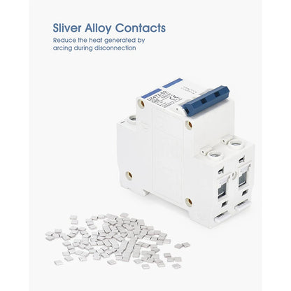 DC Miniature Circuit Breaker 2 Pole 1000V 32 Amp Isolator DC Disconnect Switch Thermomagnetic 10 A-63A 1.42 X 2.95 X 3.15 Inches
