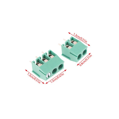New 50pcs Kf350-2p 3p 3.5mm 300v 10A Pitch 2 3 Pin Spliceable Plug-in PCB Screw Terminal Block Connector FOR 24-18 AWG CABLE