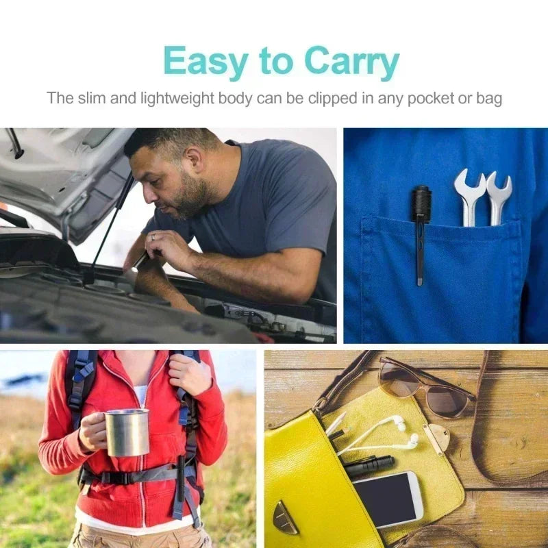 Mini Portable LED Pen Light with Clip Ultra Bright High Lumens Pocket Handheld Flashlight Torch for Camping Outdoor Emergency