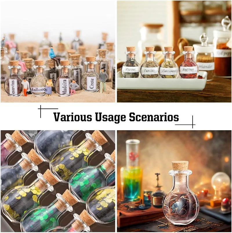 Mini Glass Bottles with Cork Stoppers — DIY Vials for Wedding, Birthday & Party Favors