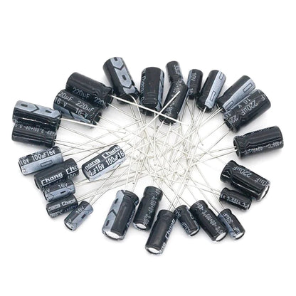 1set of 120pcs Aluminum Electrolytic Capacitor Assortment Kit 12 Values 0.22µF–470µF