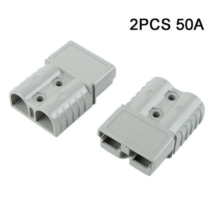 50A Anderson Plug Connector 600V Grey Red Straight Plug for Solar Cable, Ships Yachts RVs, 6AWG