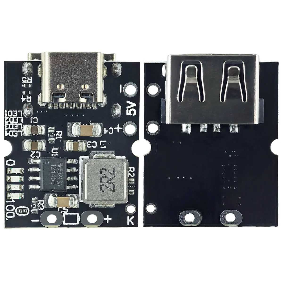 Type-C USB 5V 2A Boost Converter Step-Up Power Module with Lithium Battery Charging Protection and LED Display