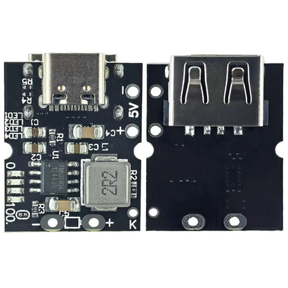 Type-C USB 5V 2A Boost Converter Step-Up Power Module with Lithium Battery Charging Protection and LED Display