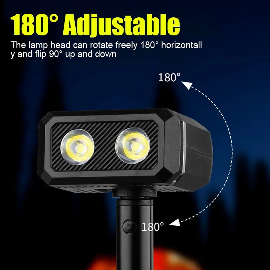 Portable Telescopic LED Work Light with Magnetic/Clip C Rechargeable Auto Repair Flashlight Red White Side Light Outdoor Camping