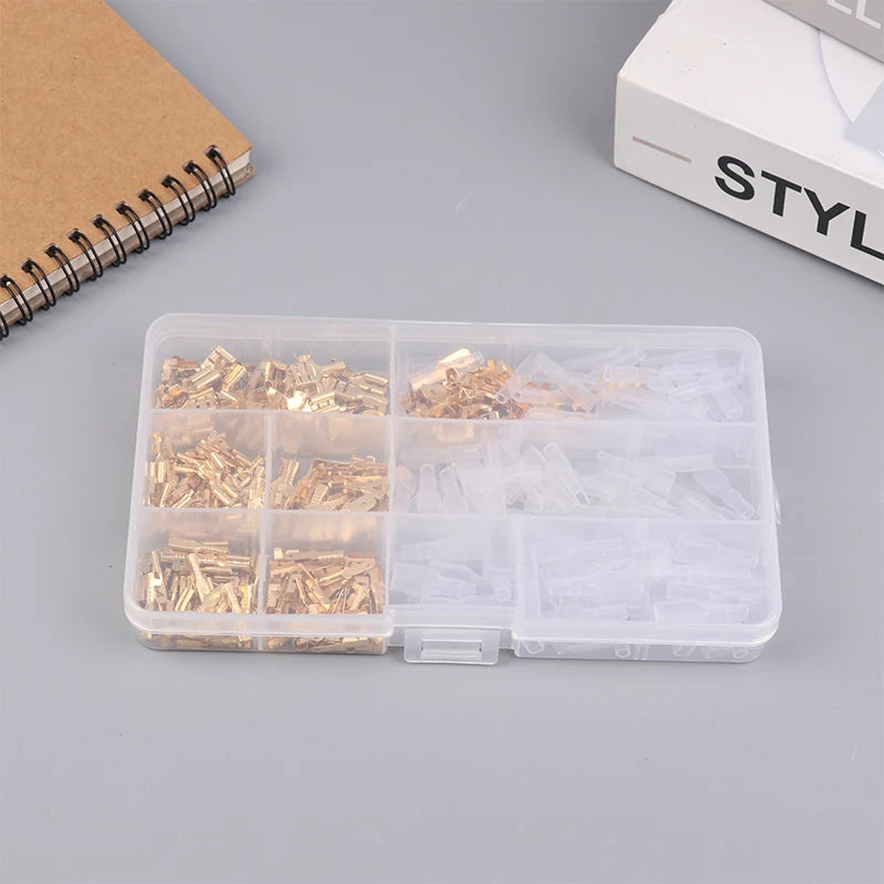Gold Silver Docking Terminal Cable Bare Terminal with Spring Insert Sheath, Male and Female Pair Terminal Box