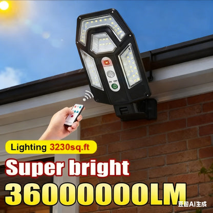 Powerful LED Solar Courtyard Wall Lamp Rechargeable Light Human Body Induction Garden Terrace Garage Door Street Lighting