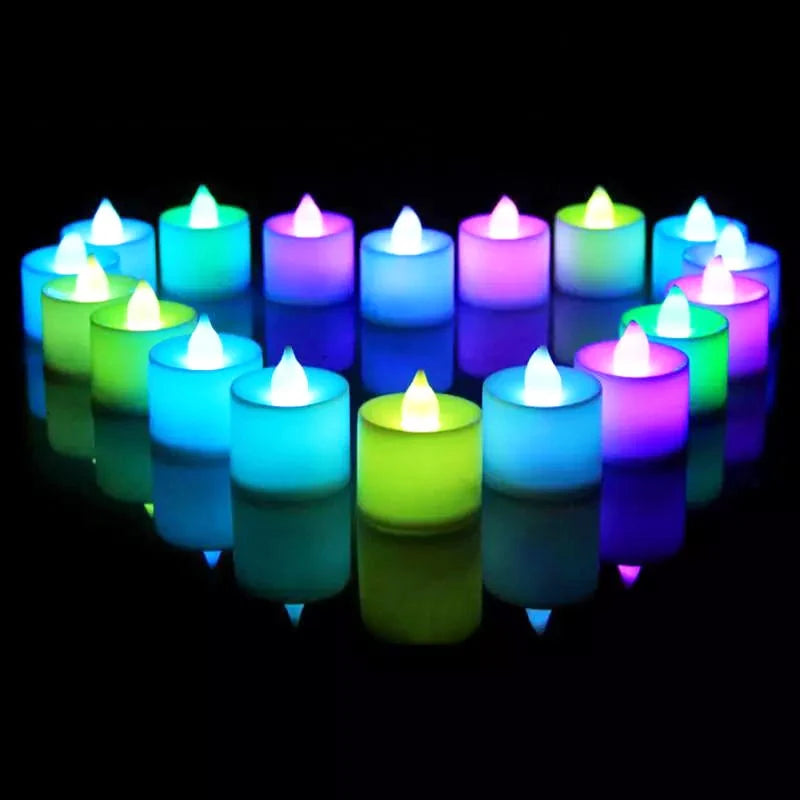 Flameless LED Tealight Candle Heart Shape 48/1PCS