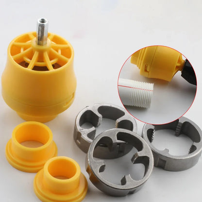 PPR Pipe Threader Kit With 1/2In 3/4 In 1 Inch Dies Pipe Threader Pipe Round Die PVC Pipe Threading Tool Kit Power Tool Parts