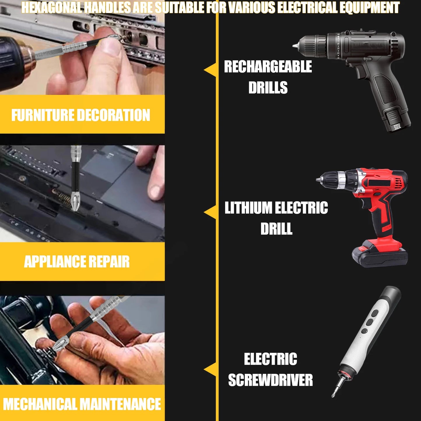 10x Magnetic Screwdriver Bit Set High Hardness Drill Bits