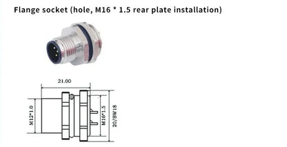 M12 12mm Sensor Connector Straight Angle Male Female Waterproof Screw Threaded Plug Coupling 4 5 8 Pin PG7