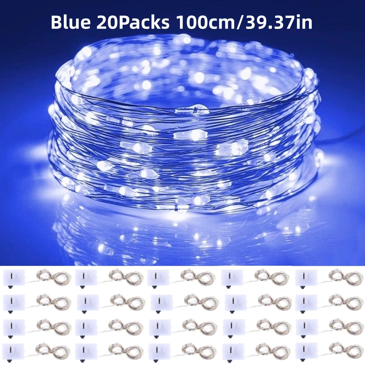 20Packs 1m LED String Lights Warm/Multicolor/Red/Green/Blue/Pink/Purple/White Christmas Atmosphere Firefly Lamp Starry Sky Light