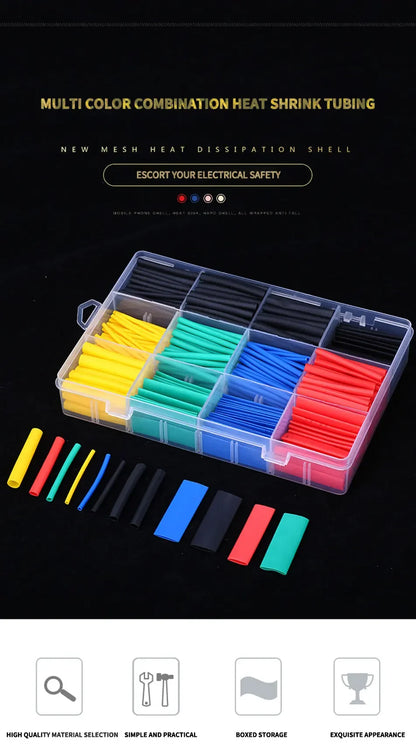 Heat Shrink Tubing Kit 530-800PCS 2:1 Shrinkable Wire Wrap Tubing Cover Protection