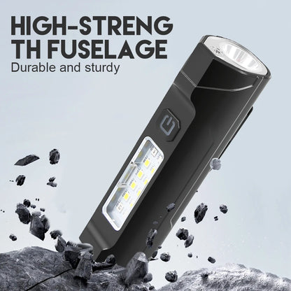 Super Bright LED Flashlight USB Rechargeable COB Torch Red/Blue