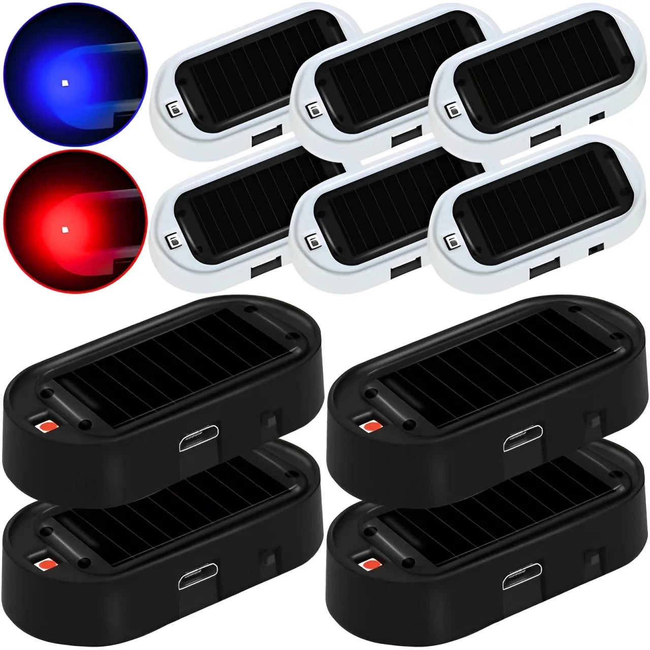 Solar Powered Fake Security Alarm LED Flashing Anti-Theft Light 2/1PCS