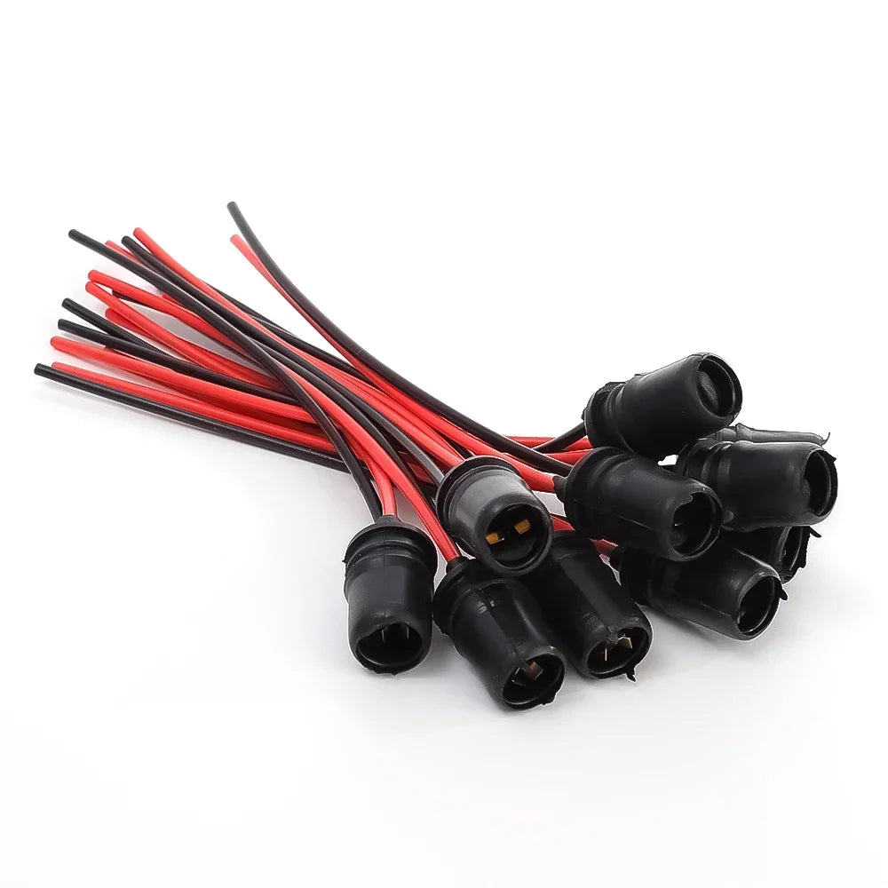DC12V T10 W5W 147 Bulb Socket Connector Wire Harness Holder 14cm
