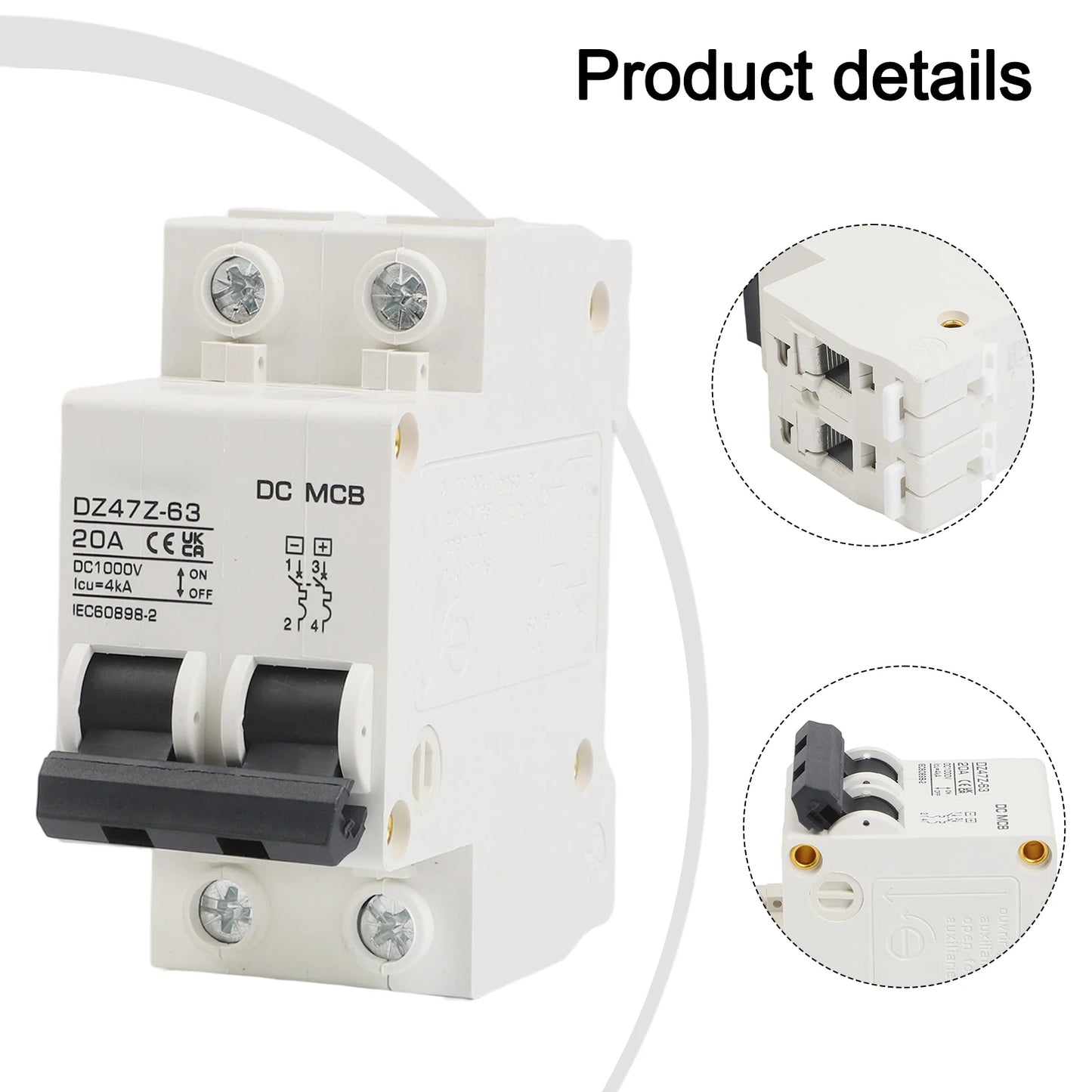 DC Power Supply 1000V Isolator Rated Current 32A Dc Circuit Breaker For Solar System Power Distribution Facilities