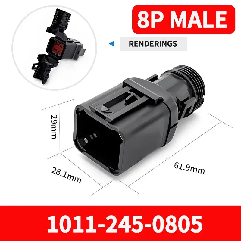 2-12P DT Connector Male Female Tail Clip Set 1011-235-0405 with Corrugated Pipe Harness Protective Sheath