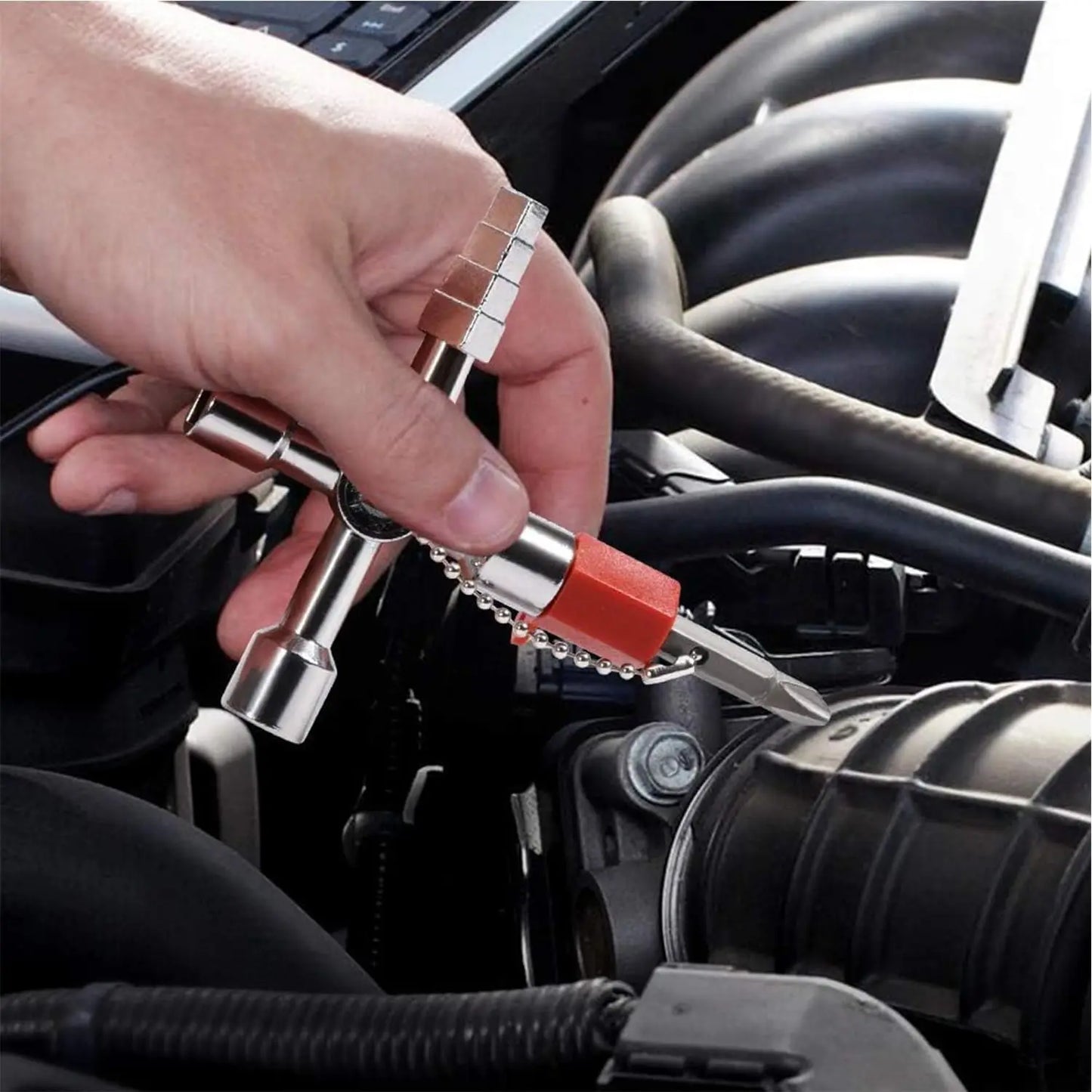 4in1 Silver Key Wrench Electrical Elevator Control Cabinet Valve Multi Purpose Zinc alloy Triangular Wrench Portable Hand Tools