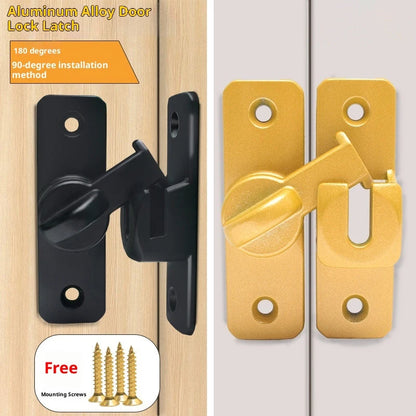 New Punch-free Hasp Latch Door Lock Black Cabinet Locks Kids Safety Lock  Sliding Door Anti-pried Hook Lock Hardware