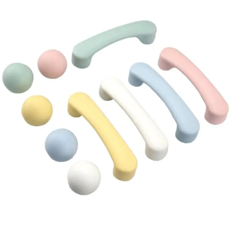 1pc Children's Furniture Handles Nordic Ceramic Children Room Cabinet Handles Macaron Colorful Round Drawer Knobs And Pulls
