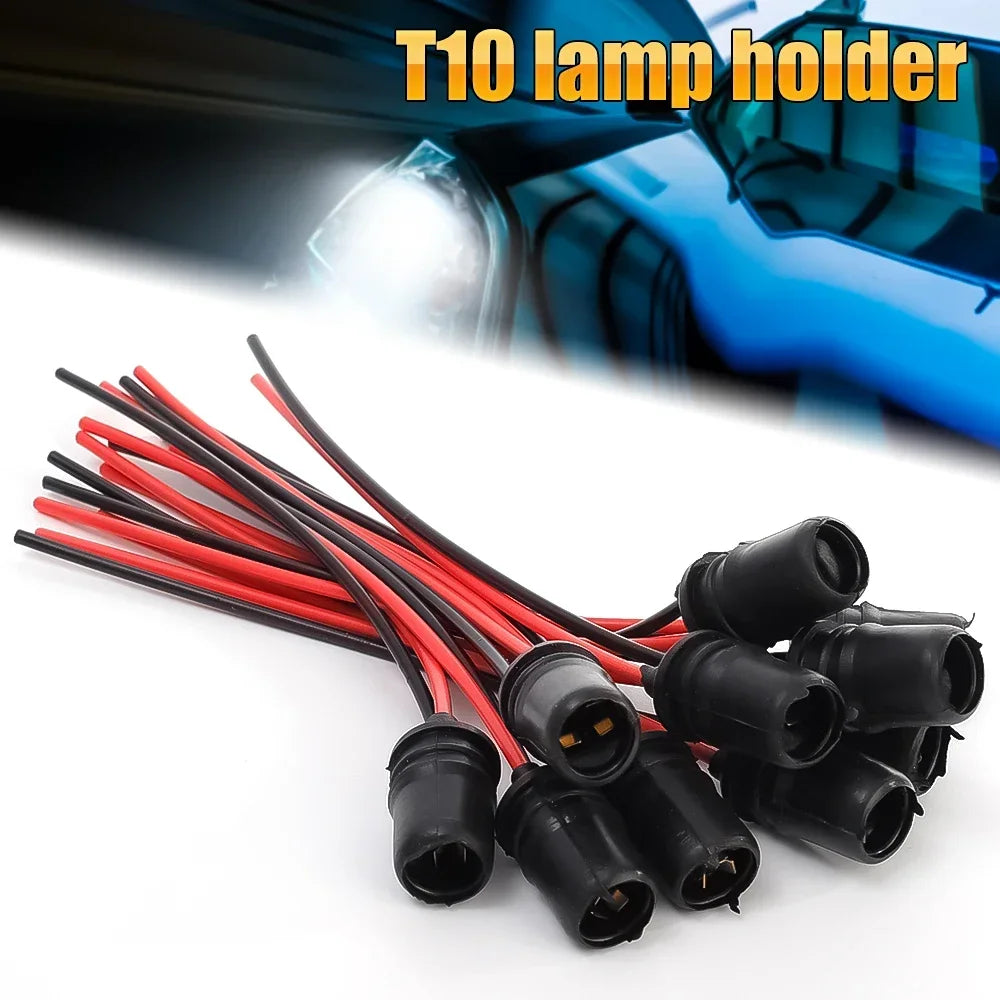 DC12V T10 W5W 147 Bulb Socket Connector Wire Harness Holder 14cm
