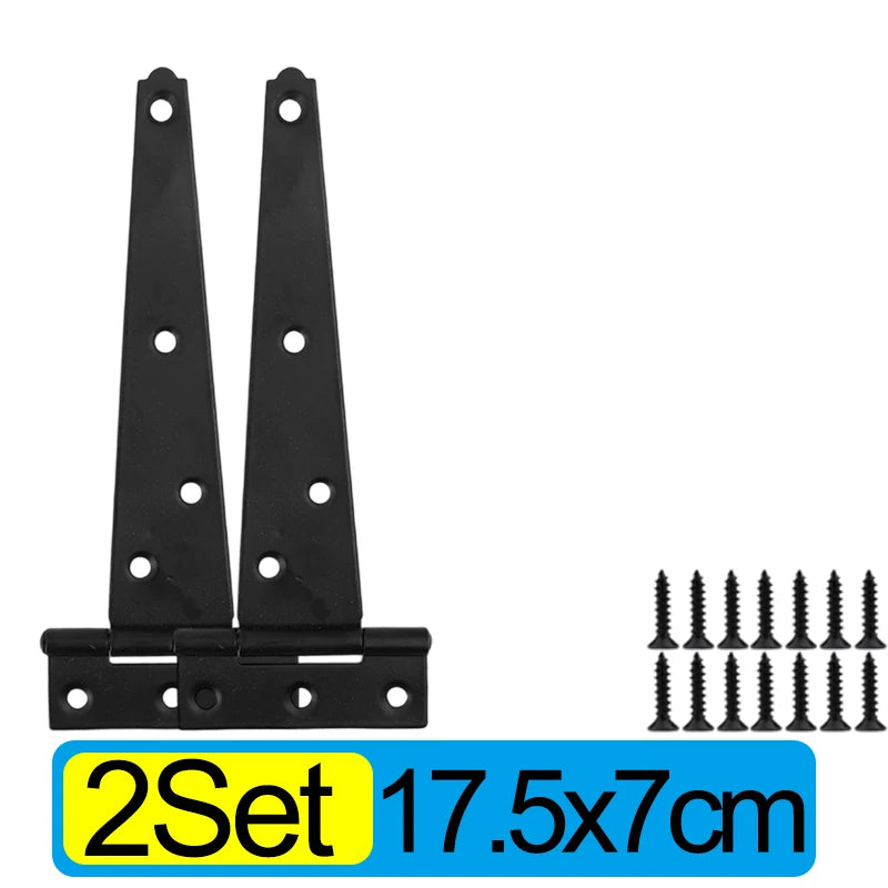 Iron Cold Rolled Steel T Shape Hinge Iron Triangle Hinge Sturdy Shed Hinge Door Gate Hinges for Home Store Furniture Hardware
