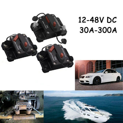 Color Black Manual Reset Fuse Sealed And Waterproof M6 Connection Studs Manual Reset Switch Protective Rubber Cap
