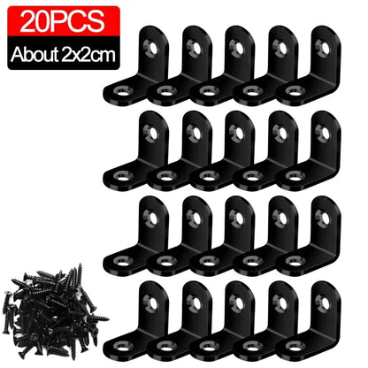 10/20pcs Stainless Stee L Bracket Corner Braces Joint Right Angle Bracket Fastener L-shaped Joints Support Bracket with Screw