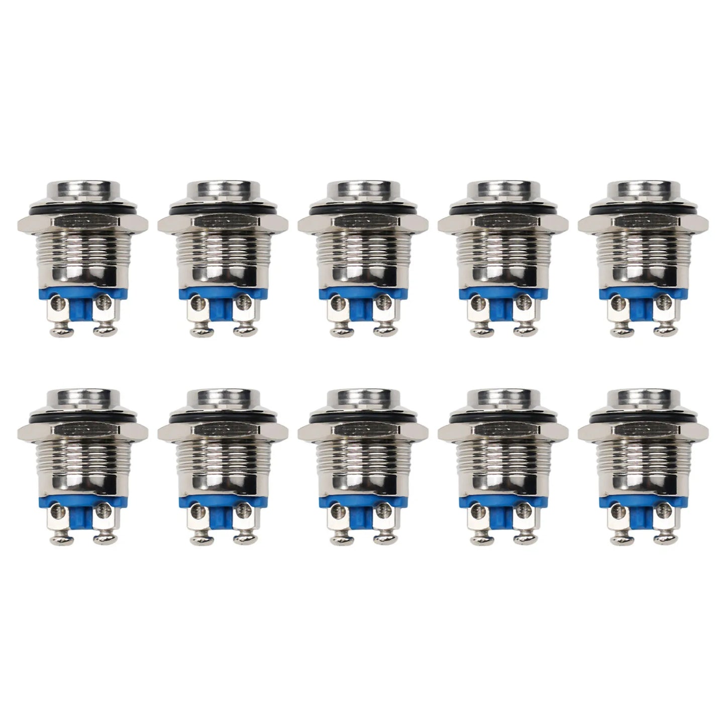 Button Switches 10pcs High Quality Waterproof 16mm Push Button Switches for Relays and Electromagnetic Starters