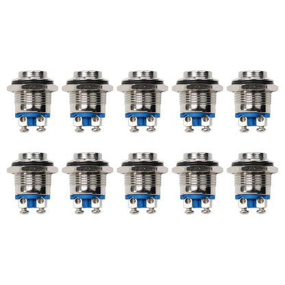 Button Switches 10pcs High Quality Waterproof 16mm Push Button Switches for Relays and Electromagnetic Starters