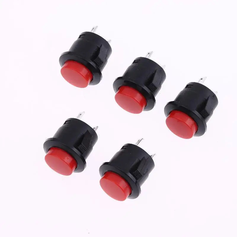 New 5/10Pcs Momentary Push Button Switch R13-507 16mm Round Switch 2Pins ON-OFF Self-res Panel Mounting
