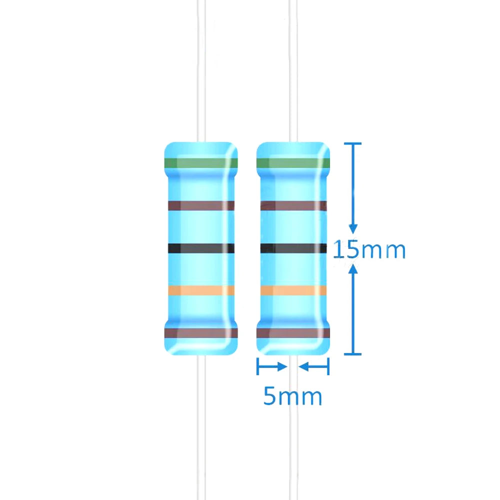 10pcs 2W Metal Film Resistors 1% Tolerance 1Ω–1MΩ Precision Resistors for Electronics