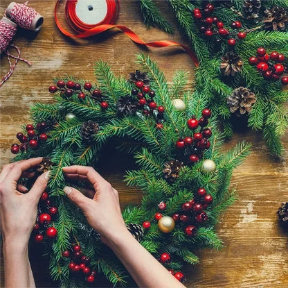 20/1Pcs Christmas Artificial Berries Fake Holly Berry Flower Stamen Bouquet DIY Christma Wreath Xmas New Year Gifts Table Decor